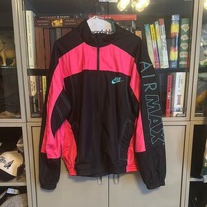 Nike Black and Pink Bomber Jacket Retro Style